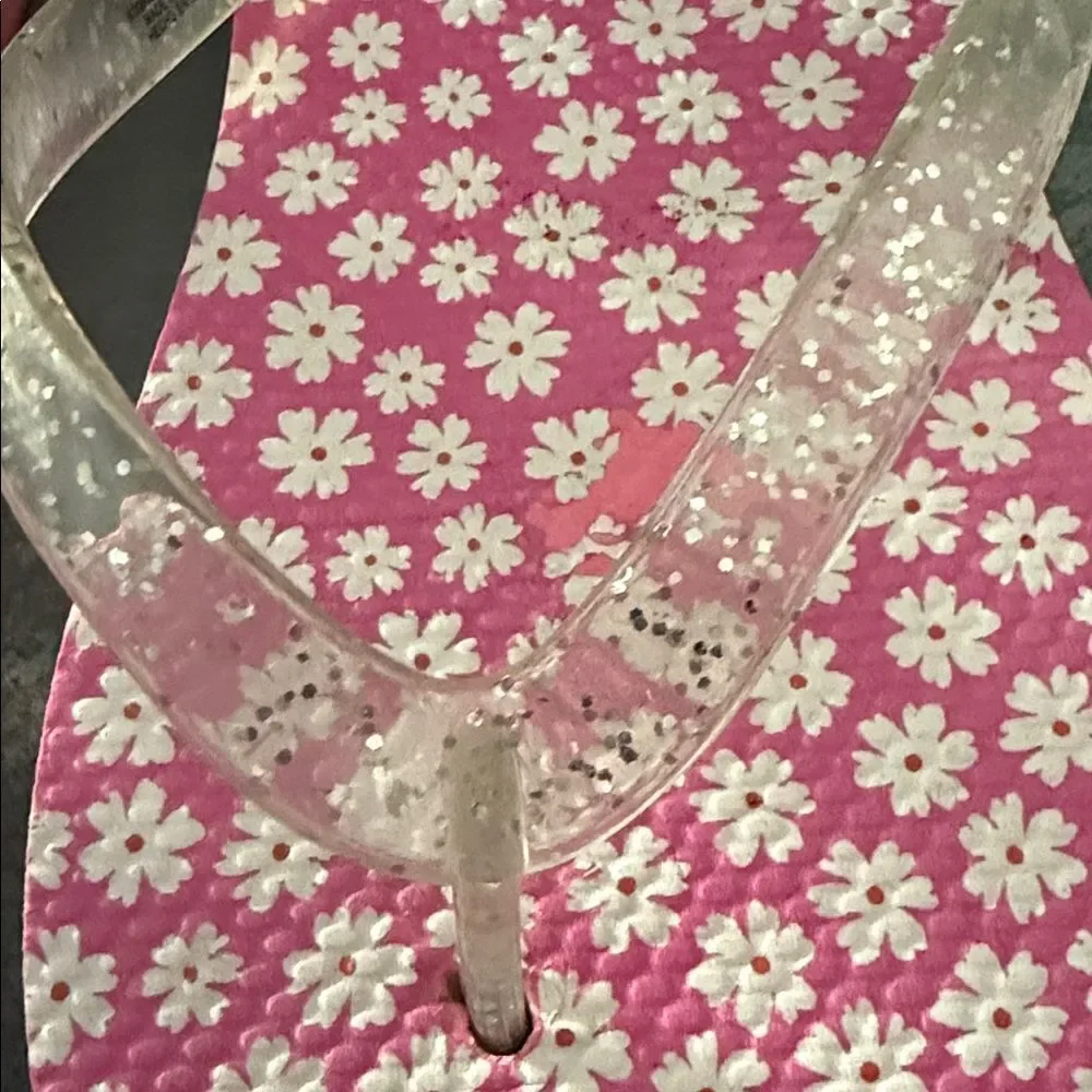 GAP Pink Flip Flops with Clear Straps